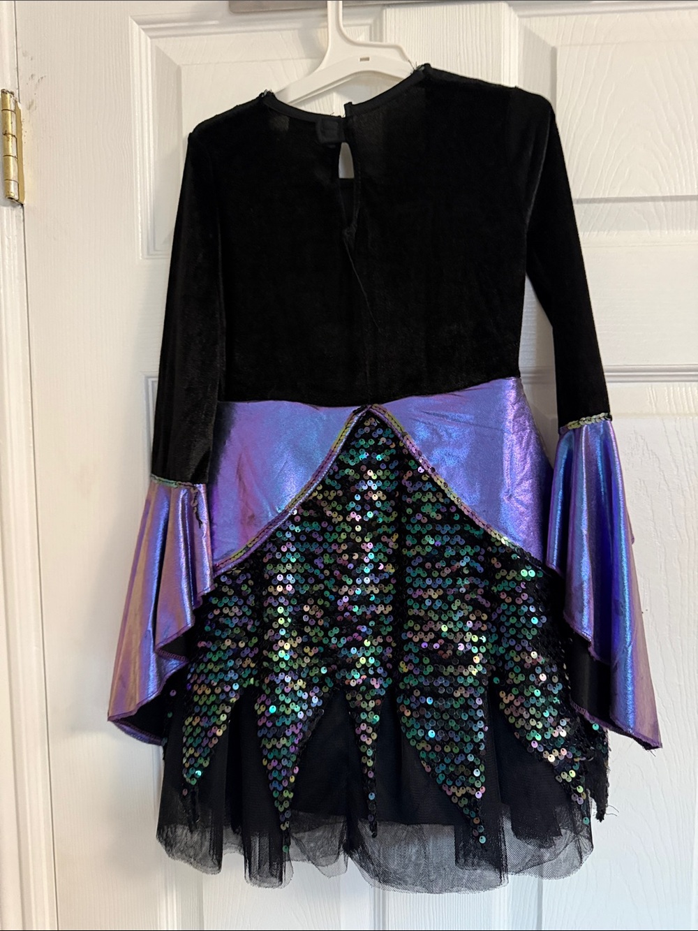 Spirit Girls costume size small Black and Purple Sequin Witch Costume Dress - Picture 2 of 3